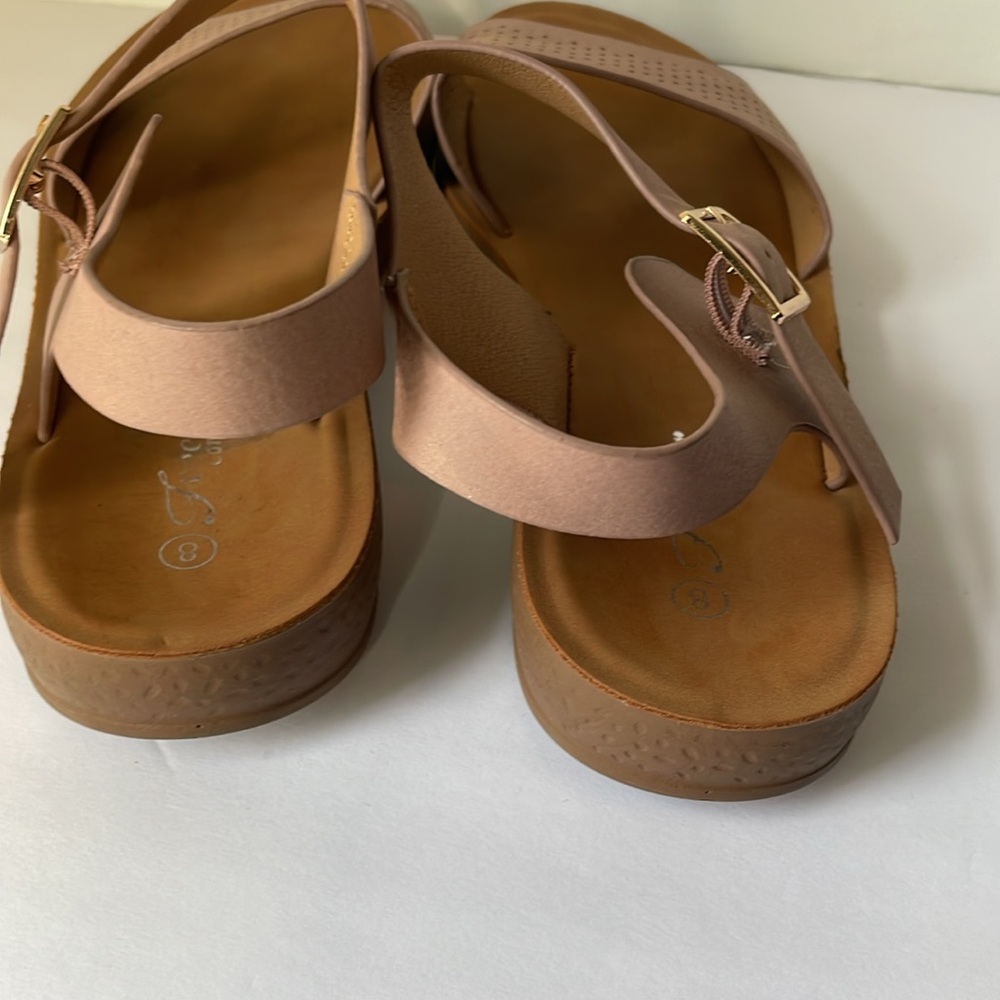 Forever Comfort Women's Size 8 Sandals Tan/pink - Picture 4 of 8